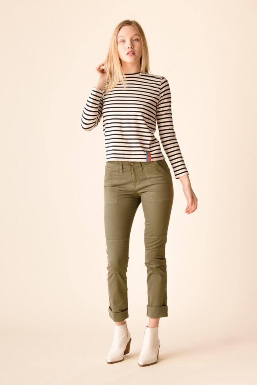 Veronica Beard Army Green Adrina Skinny Mid Rise Crop Pants Size 25